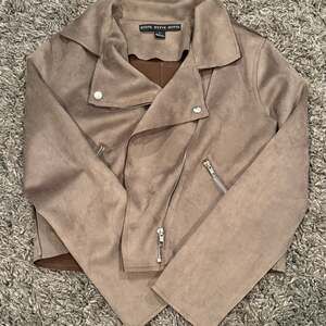 HYFVE Faux Suede Asymmetrical Moto Biker Jacket in Chocolate